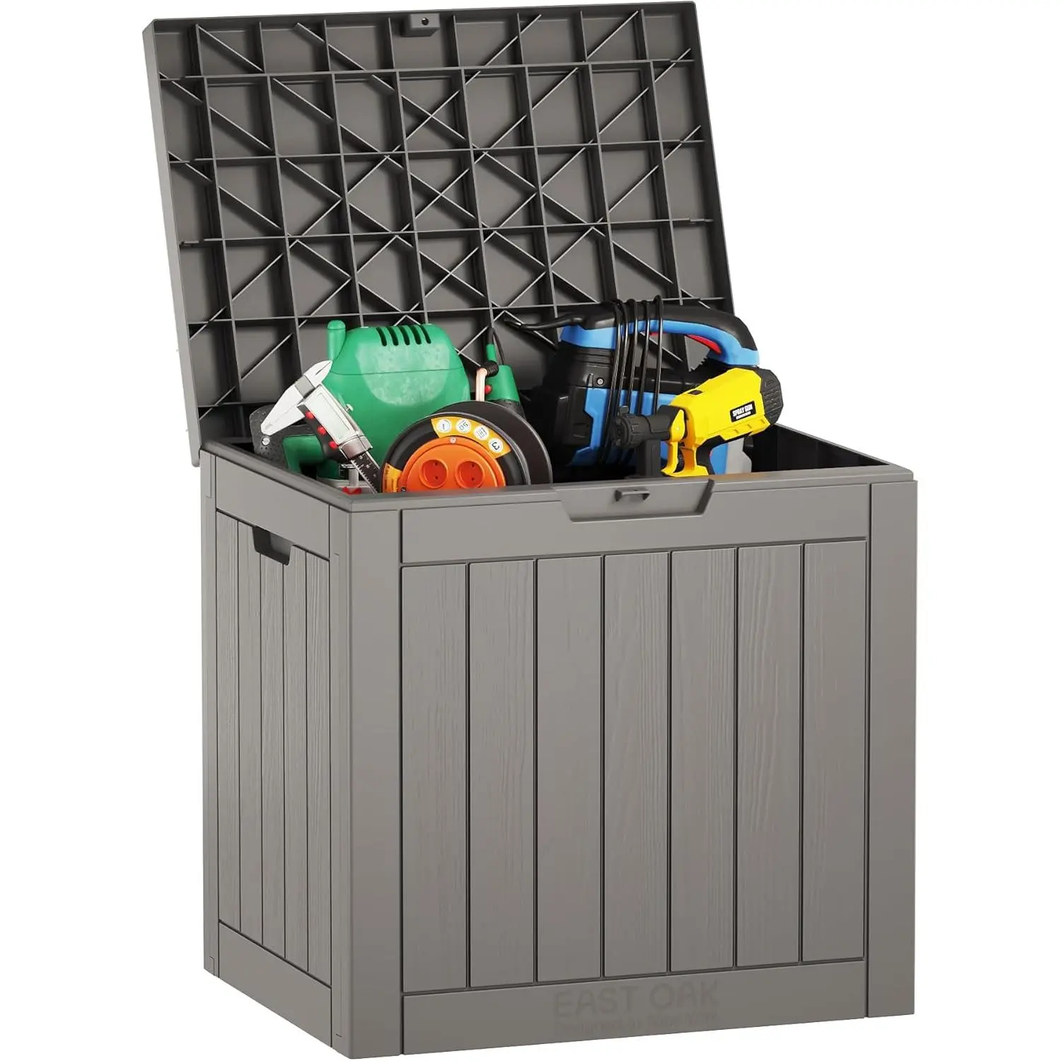 31-Gallon Waterproof Outdoor Storage Box – Lockable Resin Deck Box for Packages, Patio Cushions & Tools