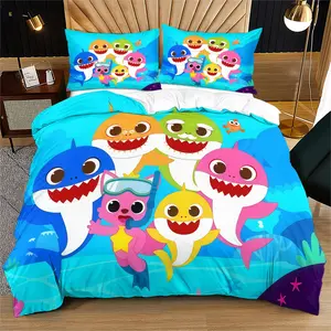 Shark Baby Themed Duvet Cover (Including 1 Bed Duvet Cover And 1-2 Pillowcases), Soft And Skin Friendly, Easy To Maintain Bedding, Bedding Set, Suitable For Decorating Children's Rooms And Bedrooms