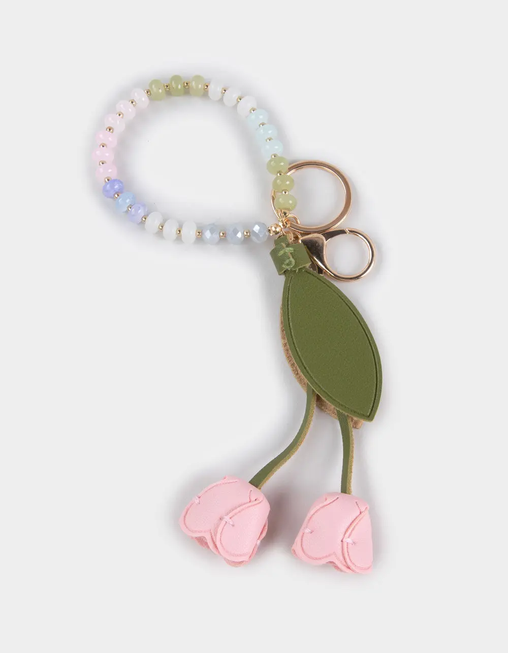 FULL TILT Bead Tulips Bag Charm, Pink Combo