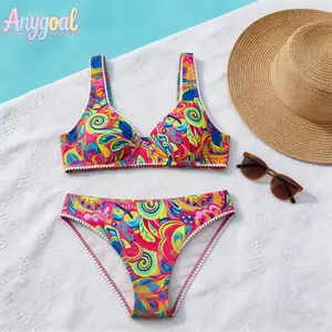 ANYGOAL Women 2-pieces Stylish mom High Waisted Bikini Sets Tummy Control Swims swimsuits 2026 women  swimsuits swimsuits bikinis affordable swimsuits bikini swimsuit set swimsuits 2 piece plus size swimsuits,summervibes