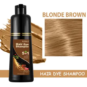 Blonde Brown Hair Dye Shampoo 5-in-1 – Safe & Natural Herbal Formula for Men & Women, Long-Lasting Color Shampoo for Gray Coverage, Champú Para Canas / Shampoo Para Pintar El Cabello, 200ml (Blonde Brown) Haircare Golden