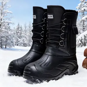 Men'S Winter Snow Boots - High Quality EVA Insulated Anti-Slip Ankle-High Boots with Side Pocket, Cushioned Insole & Arch Support - Heavy-Duty Traction Tread for Ice, Snow, Slush - Ideal for Fishing, Hiking, Everyday Winter Wear - All-Terrain Cold W