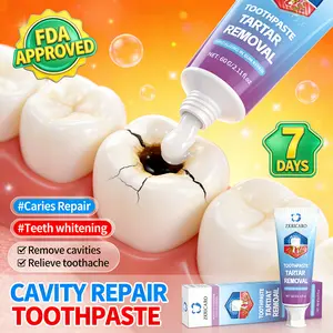 ZKRICARO Anti-Cavity Toothpaste FDA Certified Prevents Repairs Cavities Deeply Cleans Plaque Tartar Whitens Damaged Enamel Herbal Oral Care