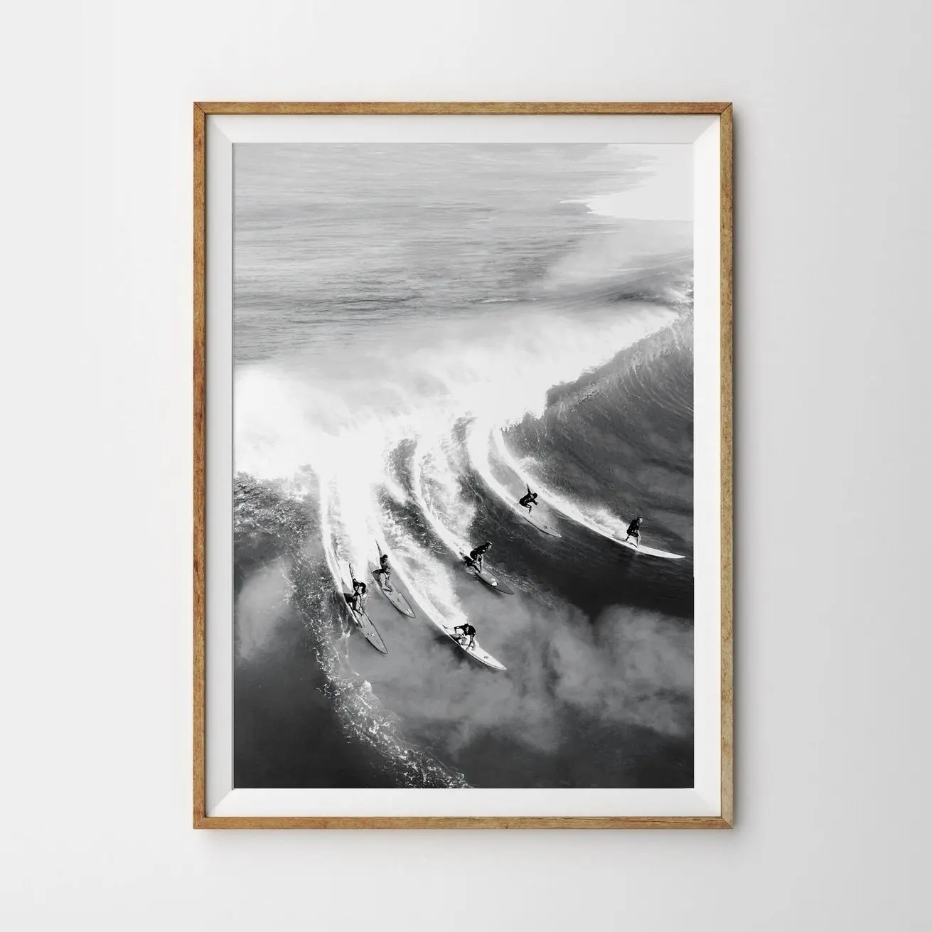 Vintage Surf Ocean Wall Art Black White Beach Poster Coastal Home Decor O