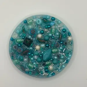 Teal Oasis Picky Pad Silicone Fidget Toy 4x4 Inch Skin Picking Tool for Stress Relief ADHD Anxiety Relief Sensory Toy for Kids Teens Adults