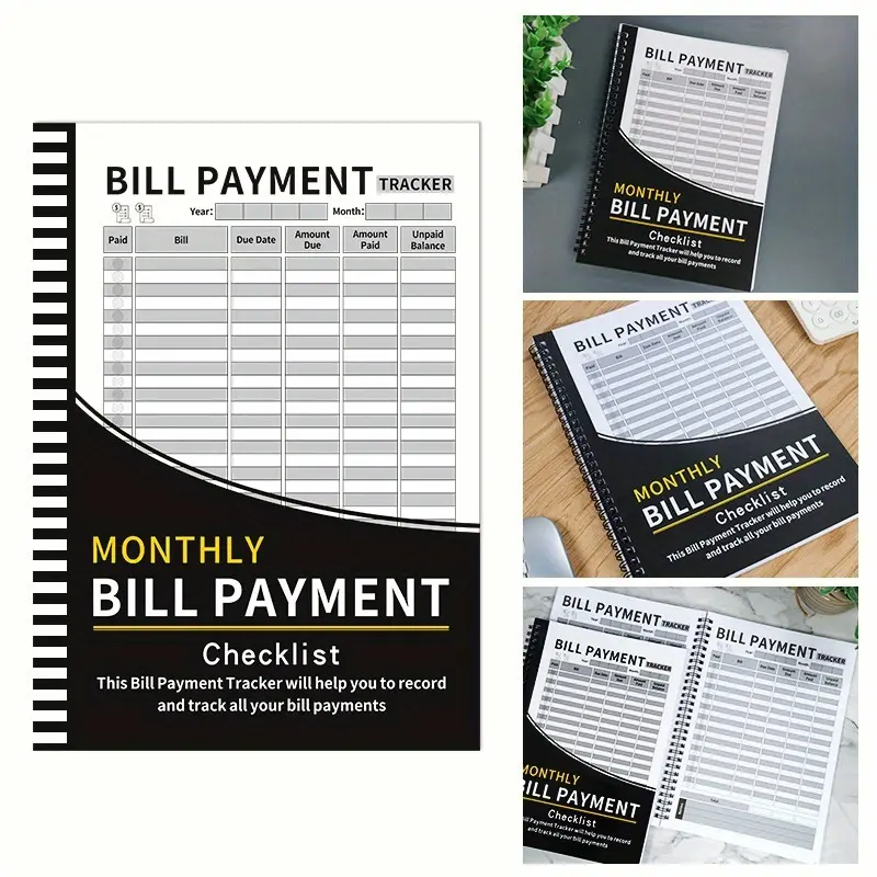 48-Month Bill Organizer & Budget Planner Notebook - Monthly Financial Tracker with Expense Sheets, Payment Log, and Savings Overview - Durable Paper English Version for Students, Professionals, and Home Makers, Bill Tracker Notebook