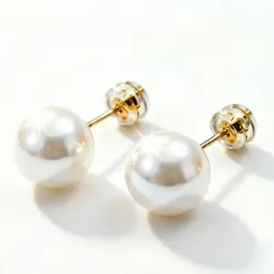 Unisex Minimalist White Pearl Studs & Hoops - Hypoallergenic Copper Huggie Earrings | Elegant Daily Wear Jewelry for Women & Men