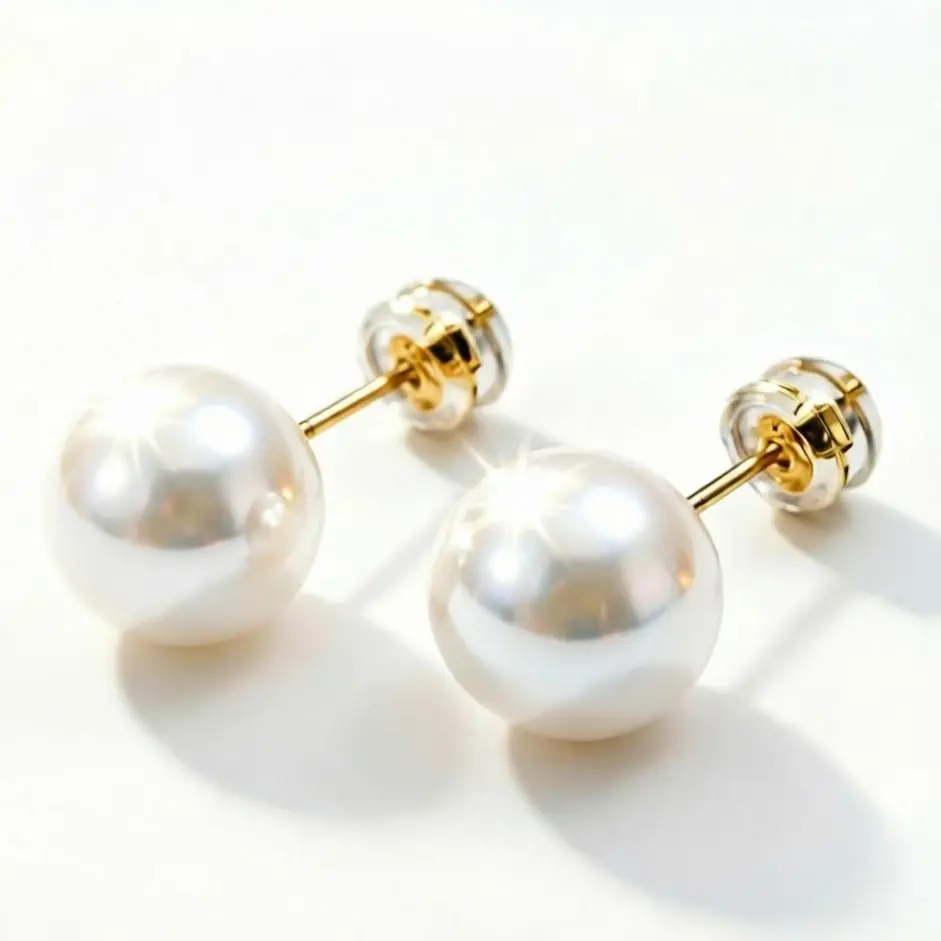 Women Accessories Spicy Accessories, Unisex Minimalist White Pearl Stud & Huggie Earrings, Hypoallergenic Copper Hoops, Elegant Daily Wear Costume Jewelry Earrings for Women, Perfect Womens Gifts, Pearl Beads, Minimalist Chic, Female