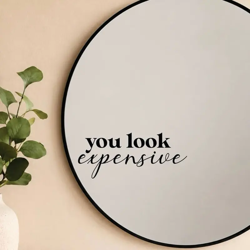 You Look Expensive v2 Mirror Decal Vinyl Sticker Bedroom Home Decor Girls Vanity Affirmations