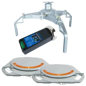Digital Camber and Caster Gauge Bundle with Magnetic Tire Clamp & Low Profile Turn Plates for Front Wheel Wheel Alignment