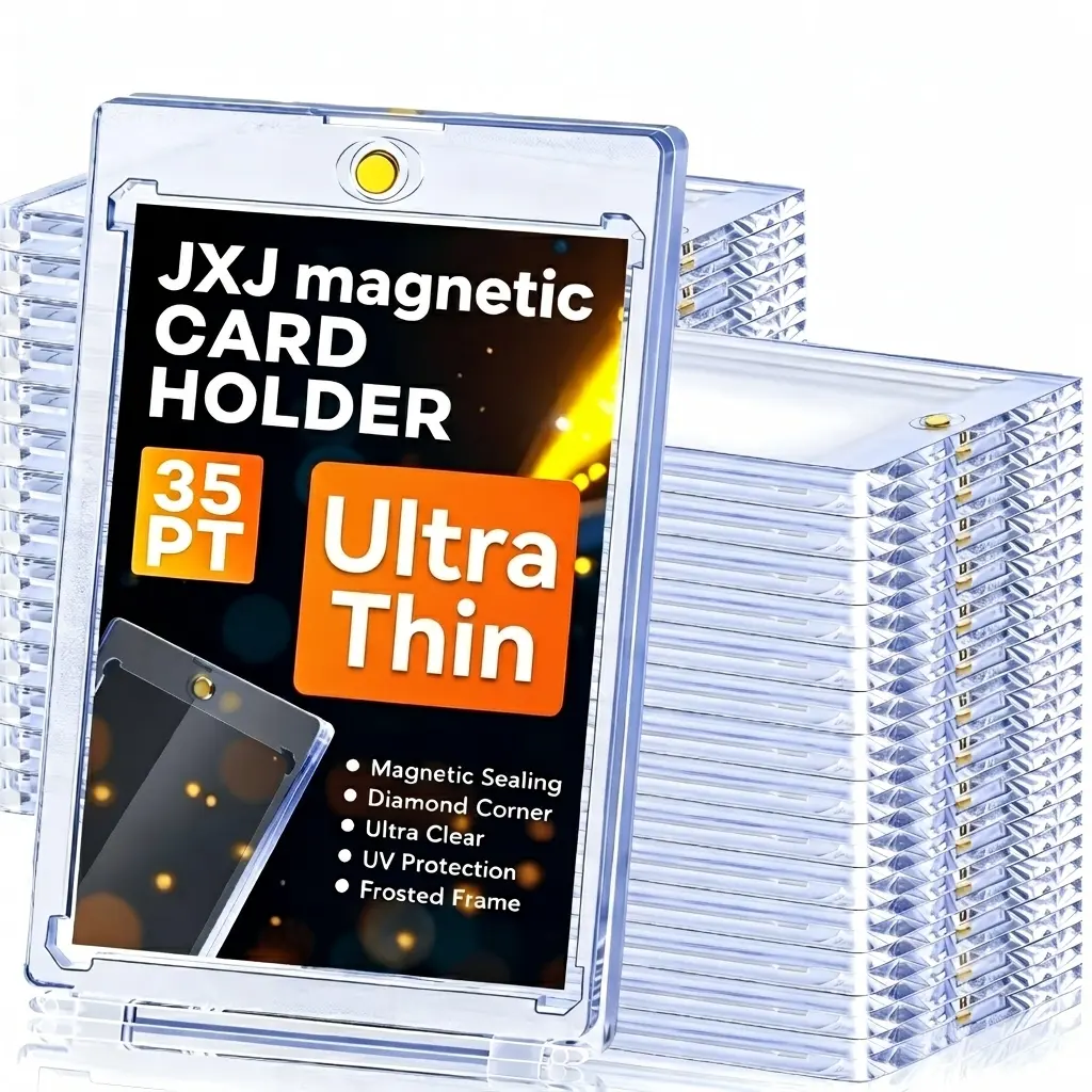 400/200/100/50/25/10pcs Magnetic Card Holders,35pt One Touch Card Holder,U-V Protection Hard Plastic Case for Trading Cards, Display Case for Sports,Baseball,Football,Game Cards,Ultra Thin