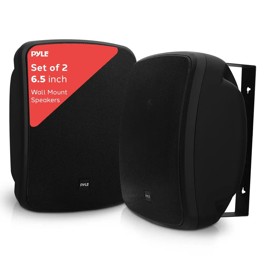 Outdoor Waterproof Bluetooth Speaker Device - 6.5in 2-Way Stereo System with Built-in Amplifier, Deep Bass Audio, RCA Plug-Compatible, Wireless Mobile Smartphone Connectivity