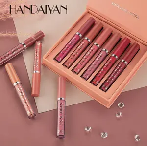 HANDAIYAN 6 Pcs Matte Long-Lasting Wear Liquid Lipstick Makeup Set, Non-Stick Cup, Waterproof, Flawless Application, Versatile for Various Occasions