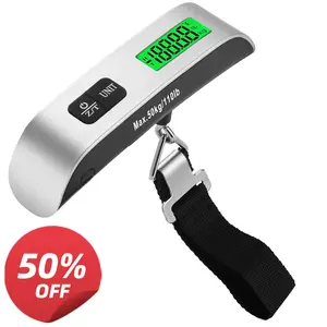 Improvement Digital Luggage Scale Portable, Scale for Accurate Weighing, 110lbs Hanging Baggage Scale with Backlit LCD Display, Portable Suitcase Weighing Scale, Travel Luggage Weight Scale with Hook, Strong Straps for Travelers`