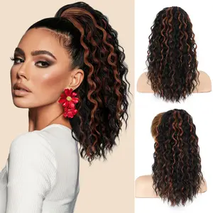 MAQUIUAGE Drawstring Ponytail Synthetic Hair Clip In Ponytail for Women 18 Inch Curly Hair No Shedding Tangle Free Afro Curly Fluffy Ponytail for Daily Use