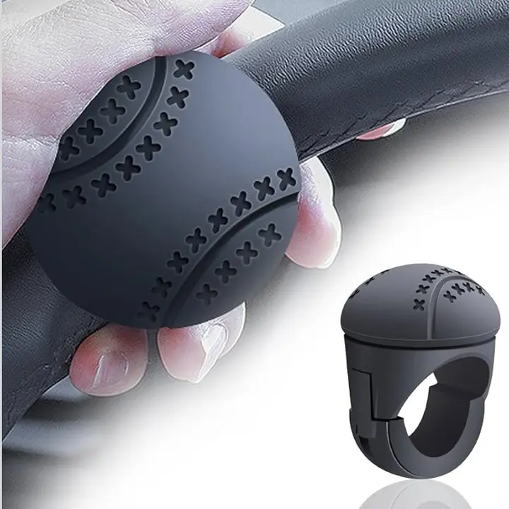 Car Steering Wheel Assist Creative Bearing Type Spinner, Silicone Steering Wheel Spinner, Car Steering Wheel Booster Ball, Car Steering Wheel Booster, Essential Steering Wheel Helper for Experienced Drivers, Universal Car Steering Power Knob Black-Type B