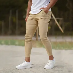 GINGTTO Mens Casual Plain Pants with Pockets Chinos Pants Men Slim Fit