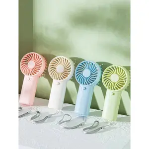 1pc Handheld Battery Operated Cartoon Mini Fan, Portable For Summer And For Outdoor,Sport,Travel,Kitchen,Bedroom,School,Office,And For Woman,Man,Children,Adult