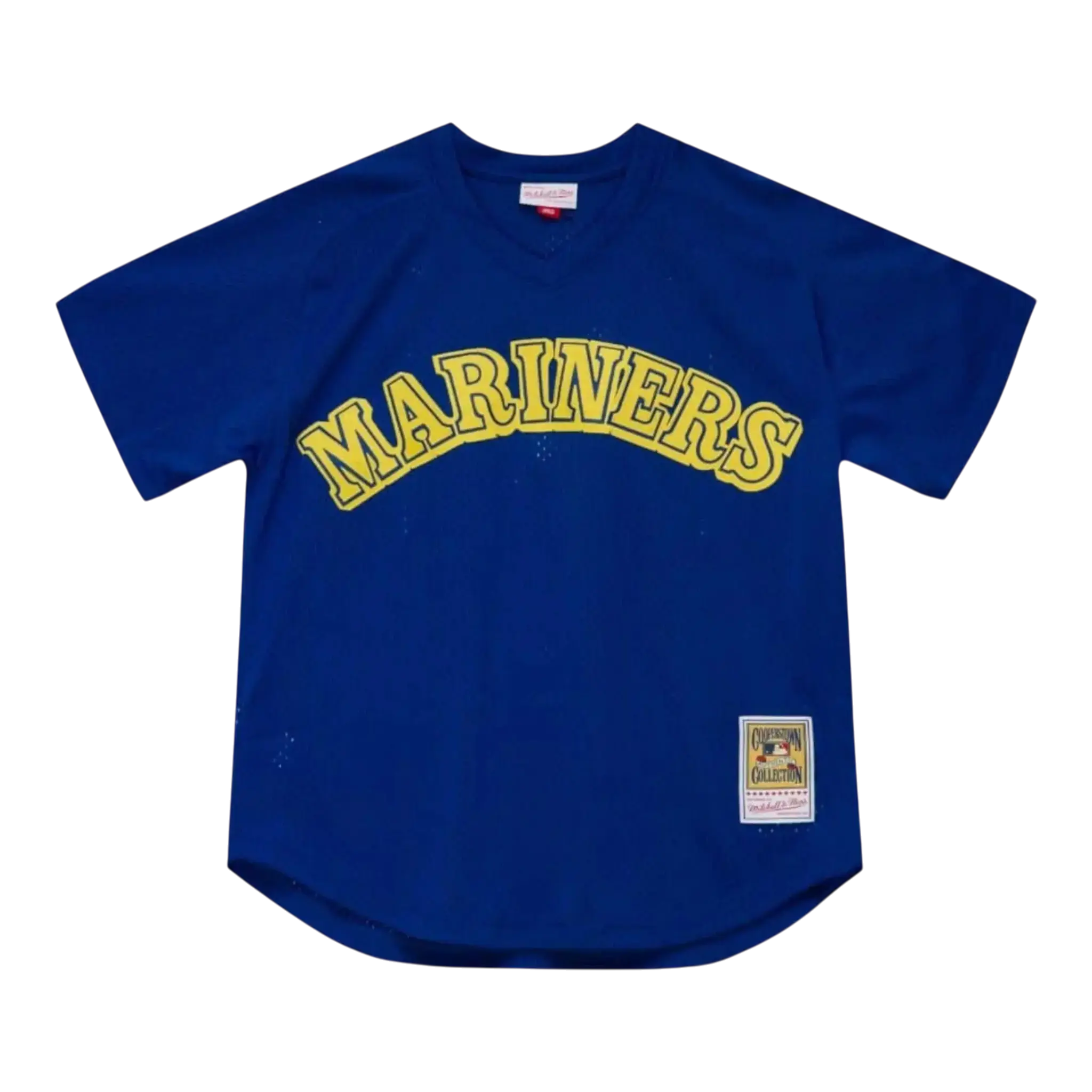 Mitchell & Ness Authentic Mesh BP Seattle Mariners 1991 Ken Griffey Jr. Baseball Jersey in Dark Royal | Men's