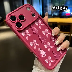 Pink Bow Trees Phone Case for iphone 17 Pro Max 16 Plus 15 14 13 12 11 XR Air E Matte TPU Drop-Proof Rugged Durable Soft Bumper Cover Gift for Boy