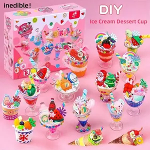 Butter Slime Set for Kids, Mini DIY Dessert Cup, Ice Cream Cup Slime Toy Kit, Creative Craft Kit, Crafting Kit, Includes Slime, Butter, Snow Mud, Party Gift