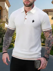 Men's Waffle Texture Polo Shirt, Soft Breathable, Ideal for Golf, Outdoor BBQ, Family Gatherings, Classic Collar Design, Summer Fashion