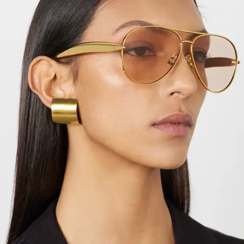 Large Frame Double Beam Metal Fashion Glasses, Retro Style, Casual Design, Trendy Casual Aviator, Ideal for Daily Use & Outdoor Activities
