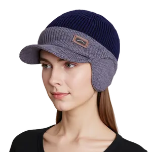 Unisex Winter Warm Thermal Beanie,Stretchy Skull Cap Lightweight Warm Ear Protection for Outdoor Sport Cold Weather