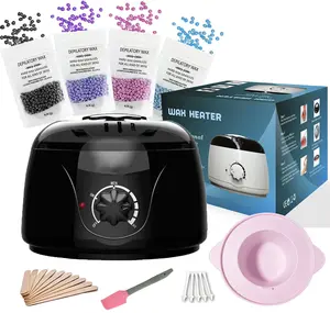 Professional Nose & Hair Waxing Kit, Portable Electric Wax Heater Warmer Kit For Nose Body Hair Removal,Pot Hot Wax Heater With 400g Beans & 10 Sticks For Facial, Armpit Waxing at Home