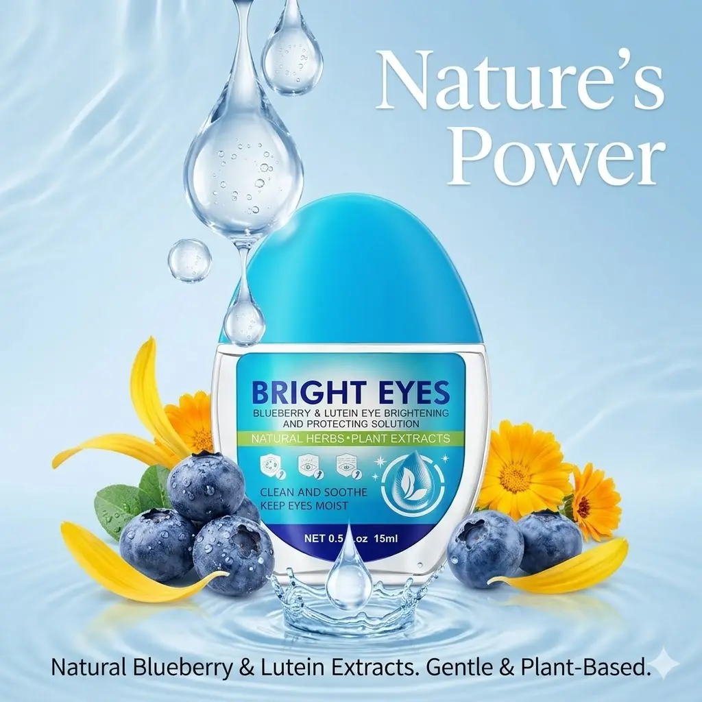 Grooming Eye Care Eye Enlargement and Protection Solution, Blueberry & Lutein Flavor, 15ml, Natural Solution for Brightening and Protecting Eyes, Suitable for Facial Use