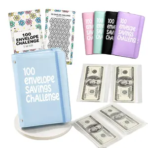 100 Envelope Savings Challenge Binder, Money Saving Binder with Cash Envelopes, from 30 Days to 52 Weeks, to Save $500,$5,050 and $10,000, back to school supplies,gift for children