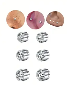 6pcs Magnetic Fake Nose Studs, Fake Nose Piercing Silver Gold Clip On Earrings, Nose Piercing Jewelry