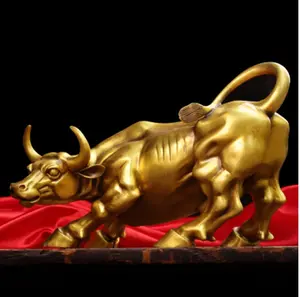 Kaiyun Brass Lucky Bull Sculpture – Office Decor