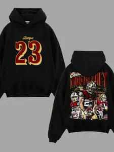 Christian Mccaffrey #23 Running Cmc Fan Hoodie, Lightning Design, Faithful Nation 49ers Vampire Wind Gear, Football Fan Gift