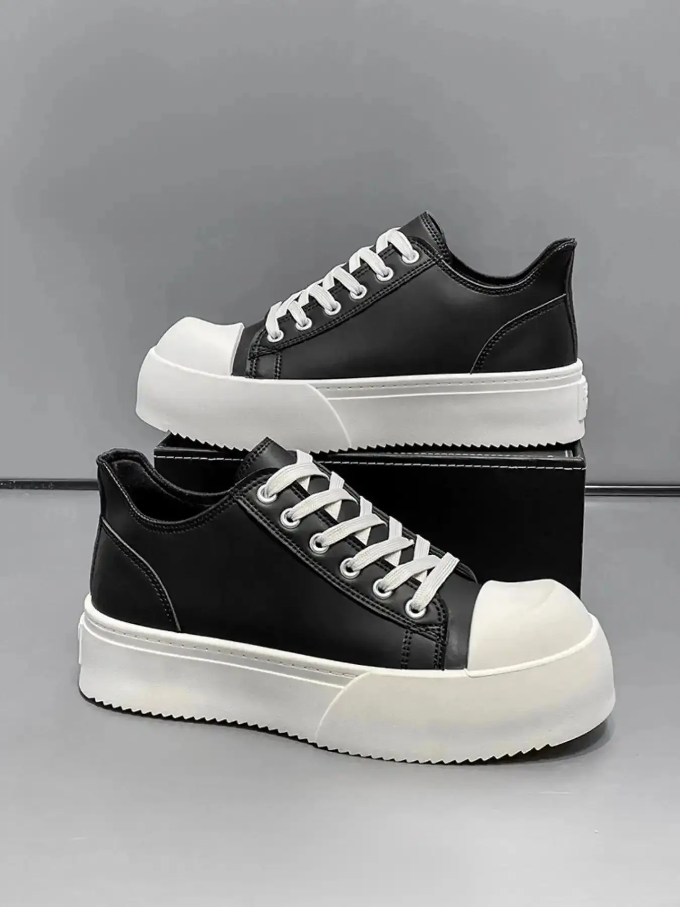 Unisex Fashionable Large Head Derby Shoes, Versatile Thick Sole Casual Sneaker Trainer, Walking Training, Athletic, Fashion Trainers, Sizes 39-46, Comfortable and Stylish Footwear, Sports classic design
