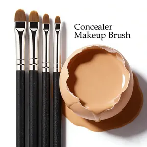 4 Pcs Concealer Makeup Brush Set, Small Concealer Lip Brush, Gel Eyeliner Brush, Detail Concealer Makeup Tool, Essential Beauty Accessories