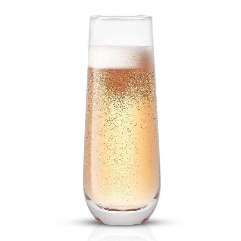 Milo Champagne Glasses, Set of 8 Stemless Flutes