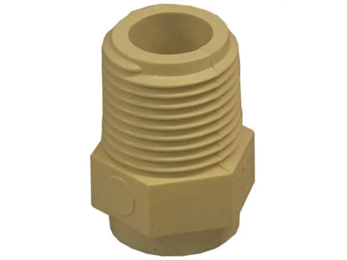 Genova Products 50405 CPVC Pipe Thread Adapter, 0.5 in. Male Thread, for Cold Water Use