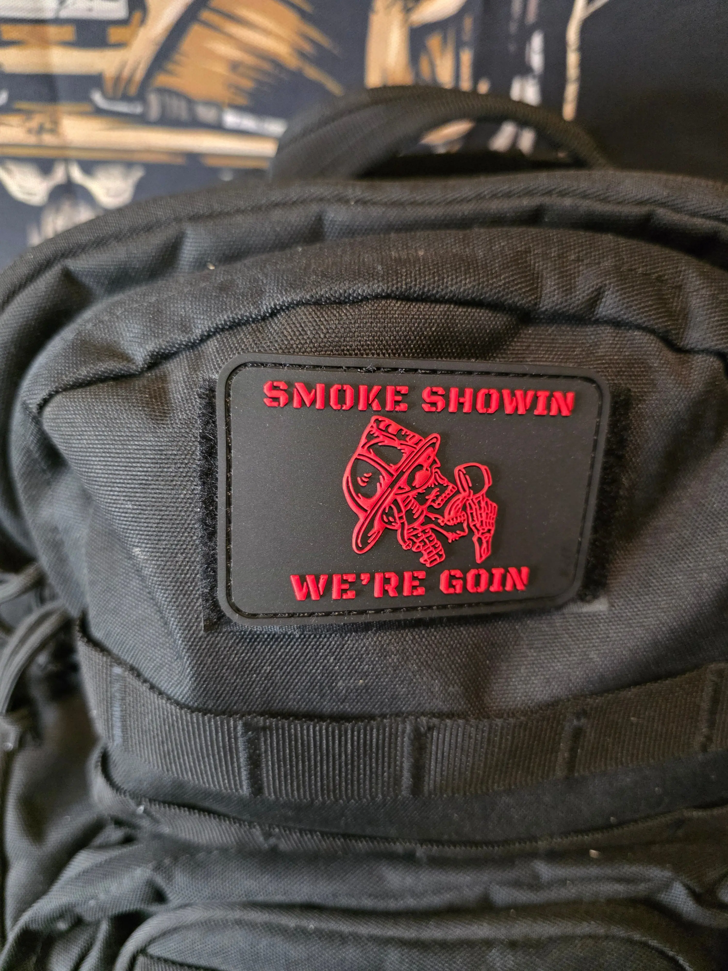 Firefighter Inspired Morale Patch - 3x2 in, Bold Red-On-Black Design, Durable PVC Material, Hook & Loop Backing, Easy Swap, Built to Handle the Heat, for Firehouse Members' Turnout Gear