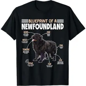 Newfie Dog BLUEPRINT OF A NEWFOUNDLAND Funny Owners T-Shirt