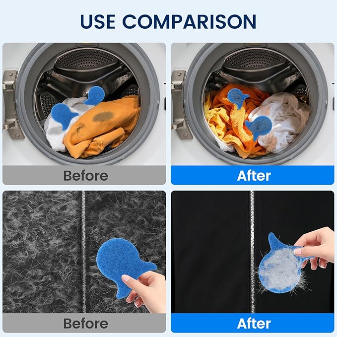 6pcs Pet Hair Remover for Laundry Reusable Dog & Cat Fur Catcher Tool Microfiber Soft Hooks for Washing Machine & Dryer Blue - Washer 6pcs Pet Hair Remover for Laundry Reusable Dog & Cat Fur Catcher Tool Microfiber Soft Hooks for Washing Machine & Dryer Blue - Washer