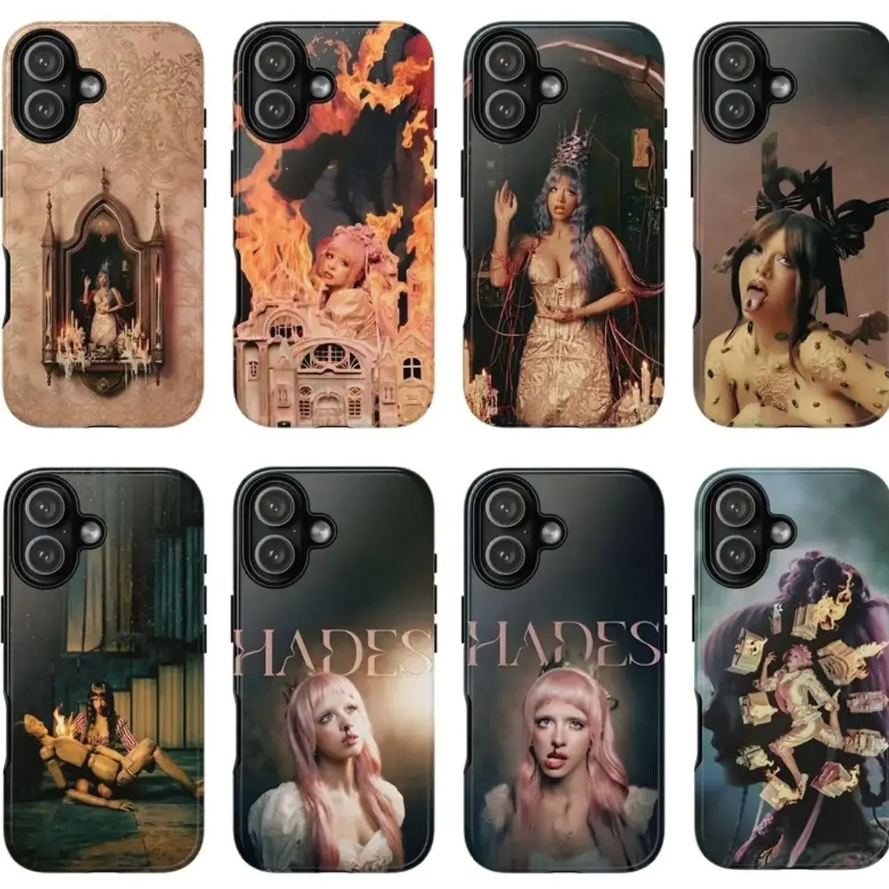 8 Styles Hades Album Phone Case Compatible with iPhone 17, 16, 15, 14, 13, 12, 11, X & Galaxy – check our available sizes.