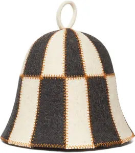 Sauna Hat Checkered -  Sauna Hat for Men Banya Hat Sauna Cap for Men - Sauna Hat for Women Sauna Cap to Protect Hair Grey and White