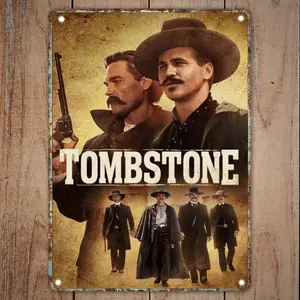 Tombstone Western Film Metal Sign, Doc Holliday Quote Tin Sign, Cowboy Saloon Wall Decor, Wyatt Earp Vintage Gift for Brother