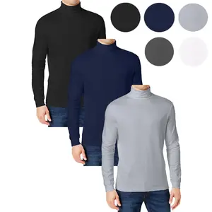 3-Pack Men's Long Sleeve Turtle Neck T-Shirt (Sizes, S to 2XL)