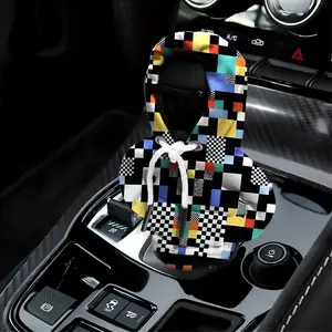 Universal Car Gear Shift Cover Automatic Shift Knob Mosaic Style Interior Decoration, 1pc Auto Accessories, Stylish Car Dashboard Protector