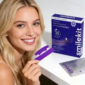 14 Pairs Purple Teeth Whitening Strips, Teeth Brightening Strips, Teeth Brightener Strips, Mint Flavor, 18% Pap Tooth Whitening, Paraben Free, Single Item Pack, Fda Registered