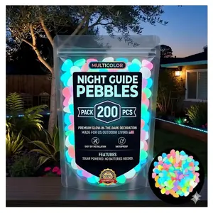 Glow in The Dark Garden Stones Bulk 20mm Luminous Pebbles Multicolor Glowing Stones for Outdoor Landscaping Water Features Garden Decoration Yard Pathway Pond Aquarium Decors
