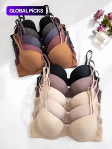 Multi-Pack Bras with Underwire, Casual Fitted Nylon Bra with Adjustable Straps, Medium Support, Plain Design, All Seasons Wear