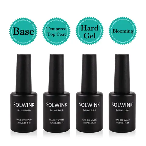 SOLWINK HEMA FREE TPO FREE 4pcs Rock Sugar Gel Nail Polish Set  Nail Polish Kits for Natural Nails Toes Nail Tips, Gift, Nail Products, Base Top Coat